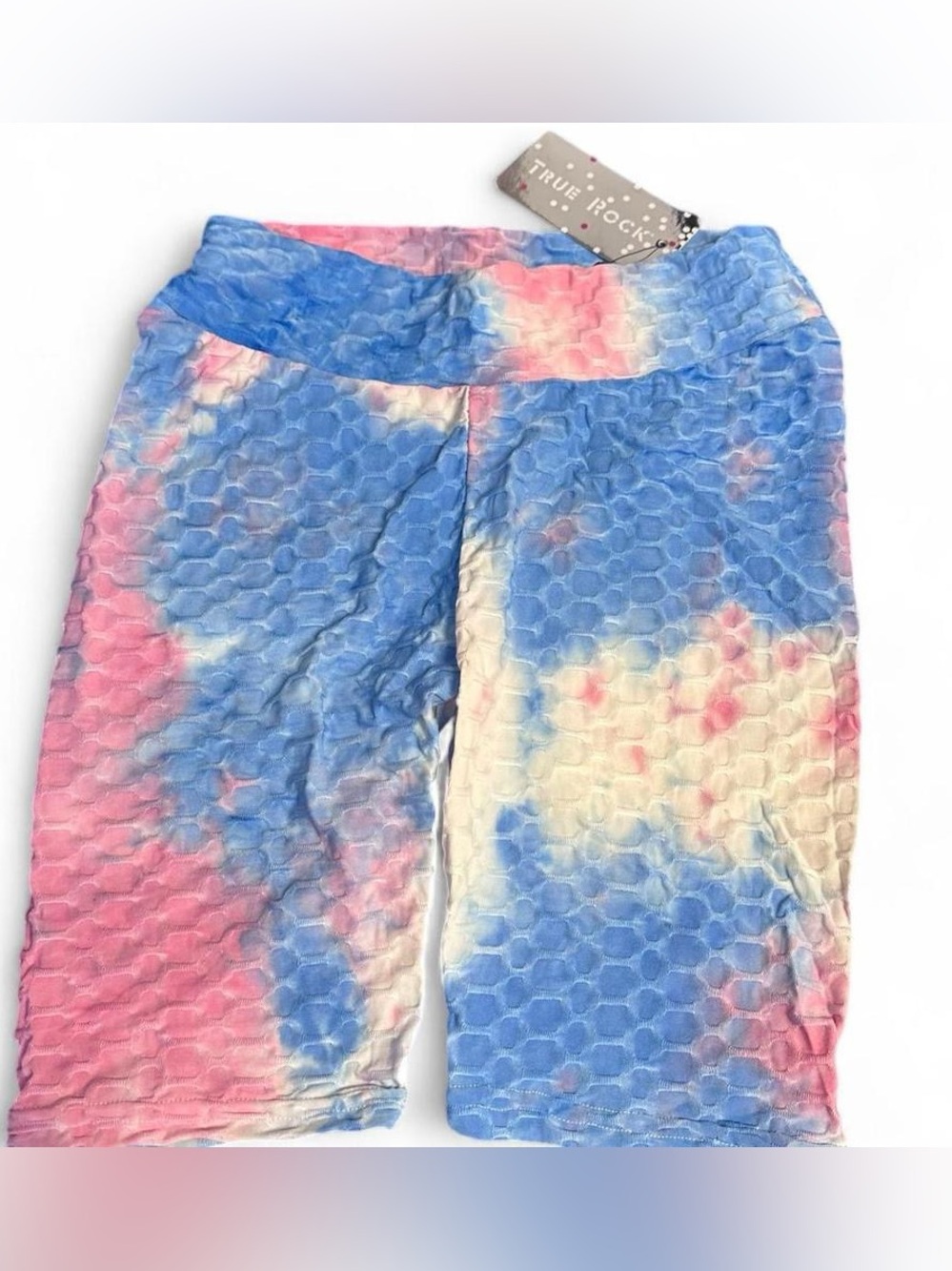NWT Butt Lifting Tie Dye‎ Honeycomb Activewear Shorts L/XL